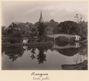 Szigeti pavilon a Cantanement kertben, Rangoon, Burma, 19. század vége (albumin nyomat)